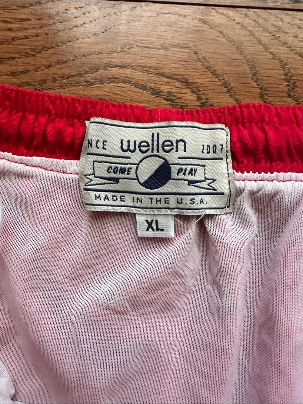 Wellen Bright Red Men's Swim Trunks Drawstring Size XL Made in USA